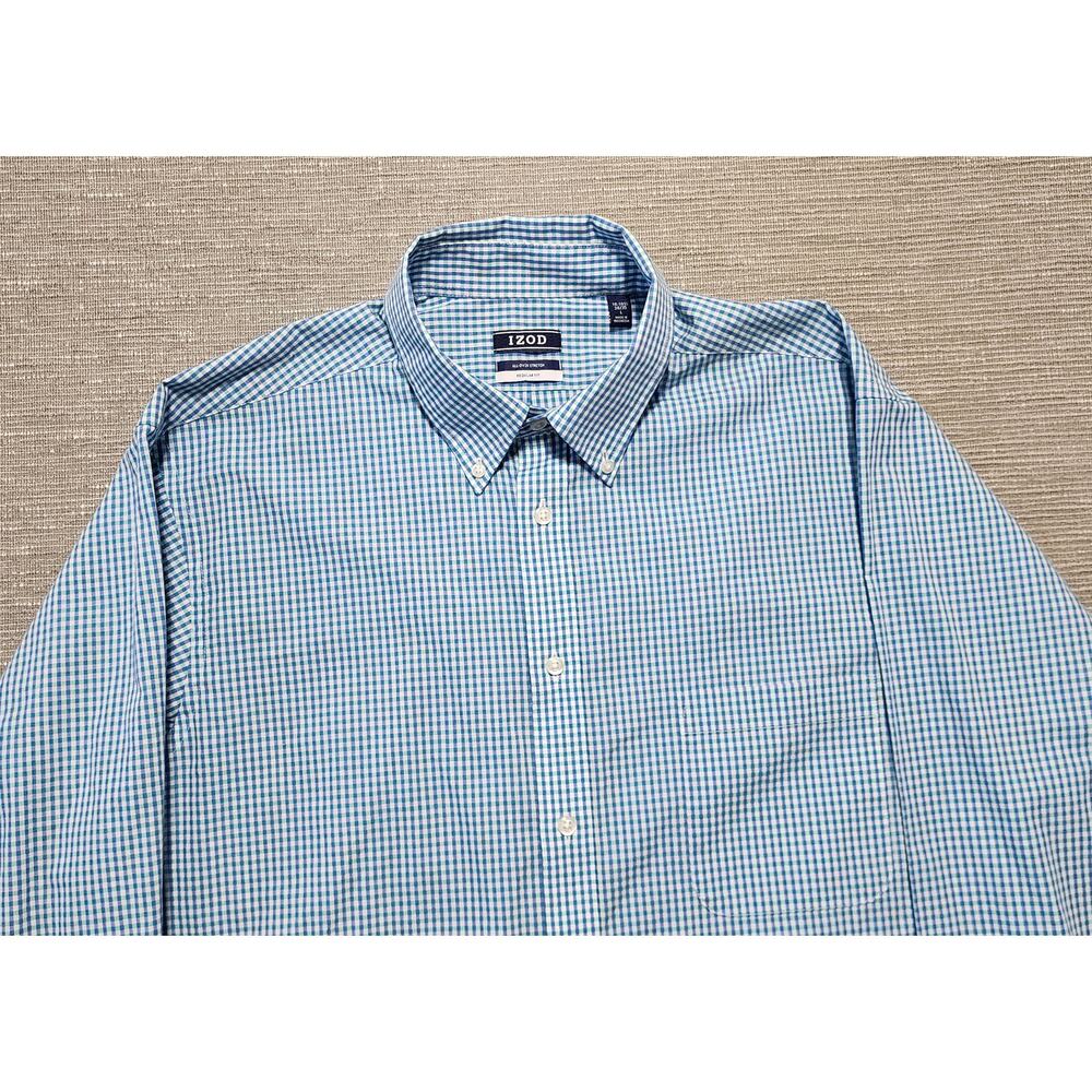 IZOD Plaid Button Down Shirt Mens L‎ 16–16.5 Neck 34–35 Sleeve Stretch